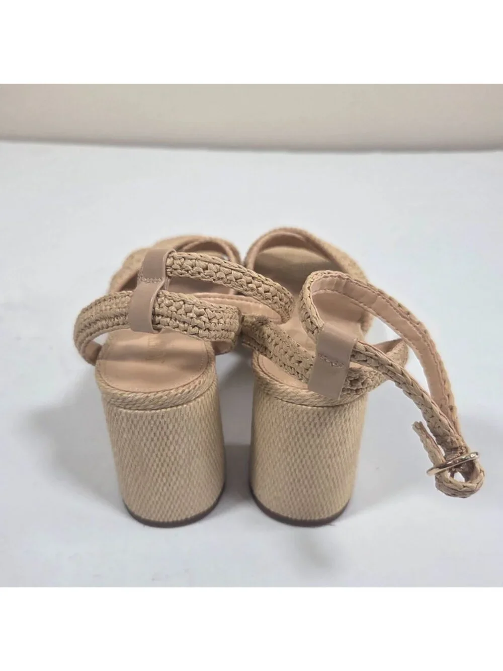 J. Crew Women's Sandals Cream Size 9 J.crew Woven Platform Heels In Natural Raff - Picture 6 of 12